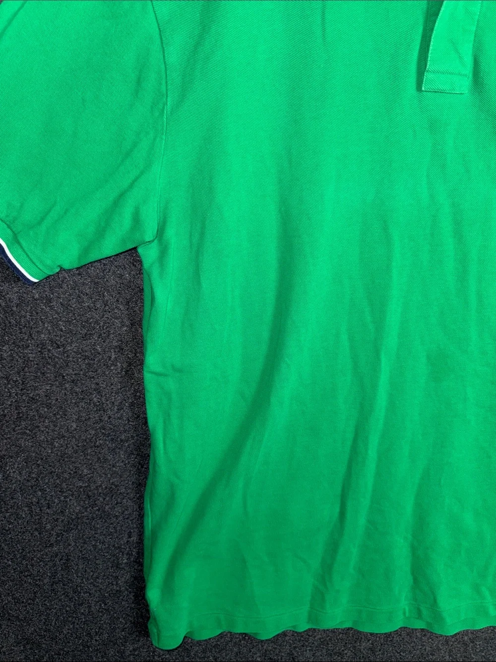 Polo Ralph Lauren Mens Green Tipped Pique Polo Shirt XLT Tall Short Sleeve